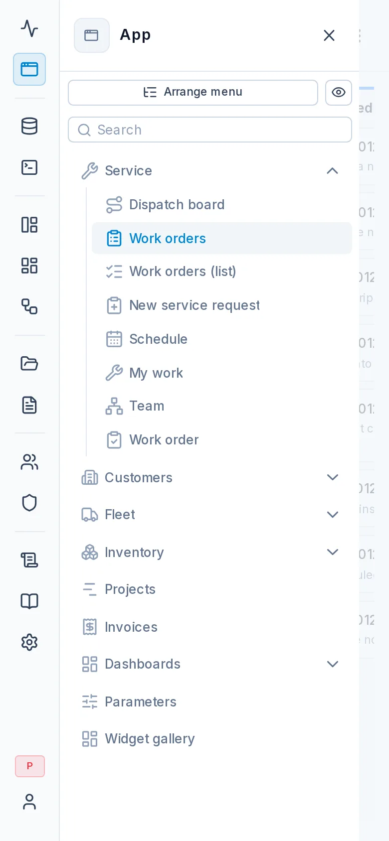 The menu