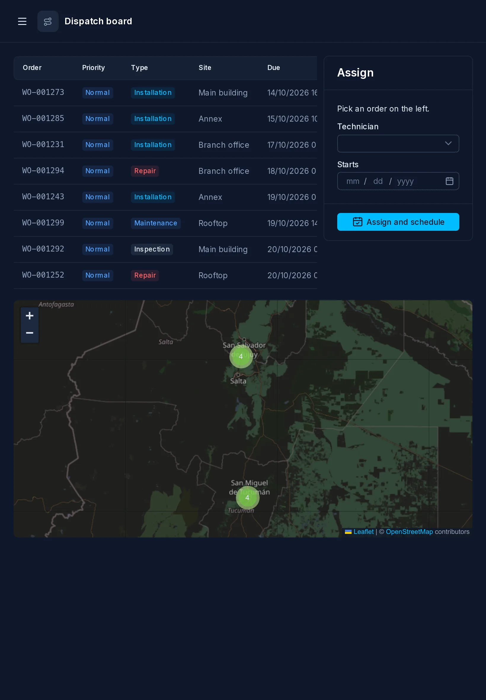 Dispatch board